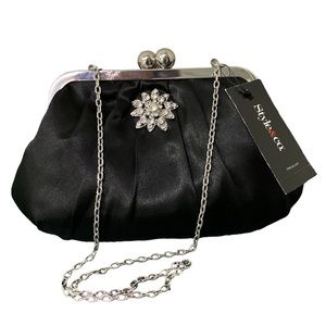 Style & Co Black Evening Bag Clutch Cocktail Party Wedding Purse NWT